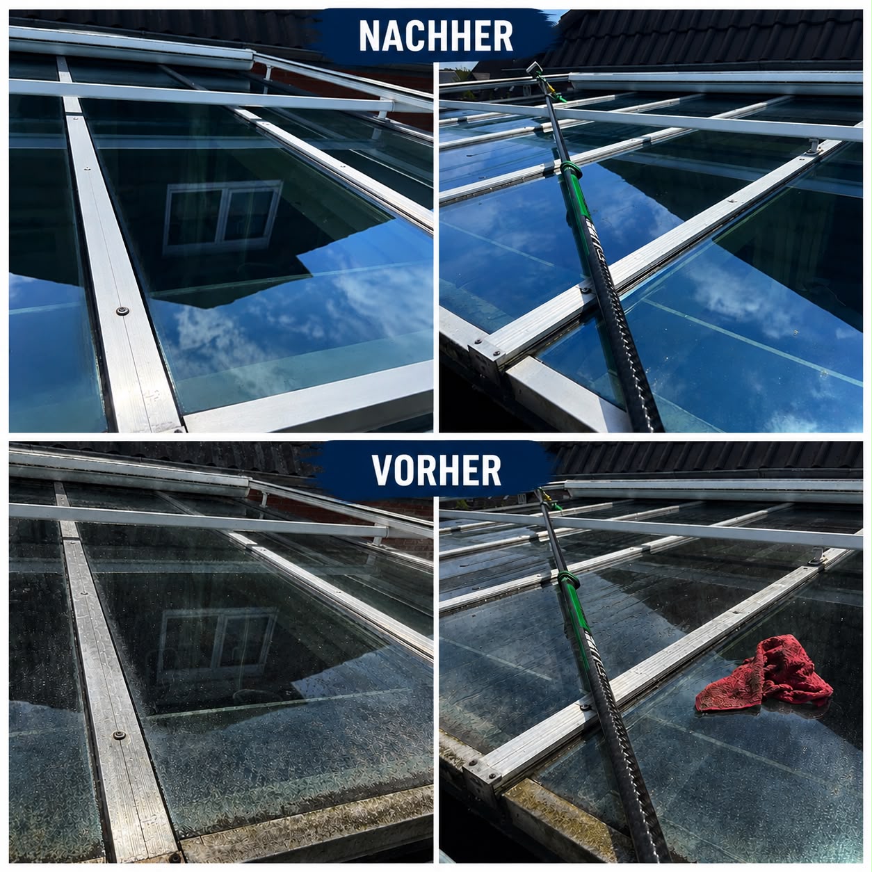 Gereinigte Terrassenüberdachung